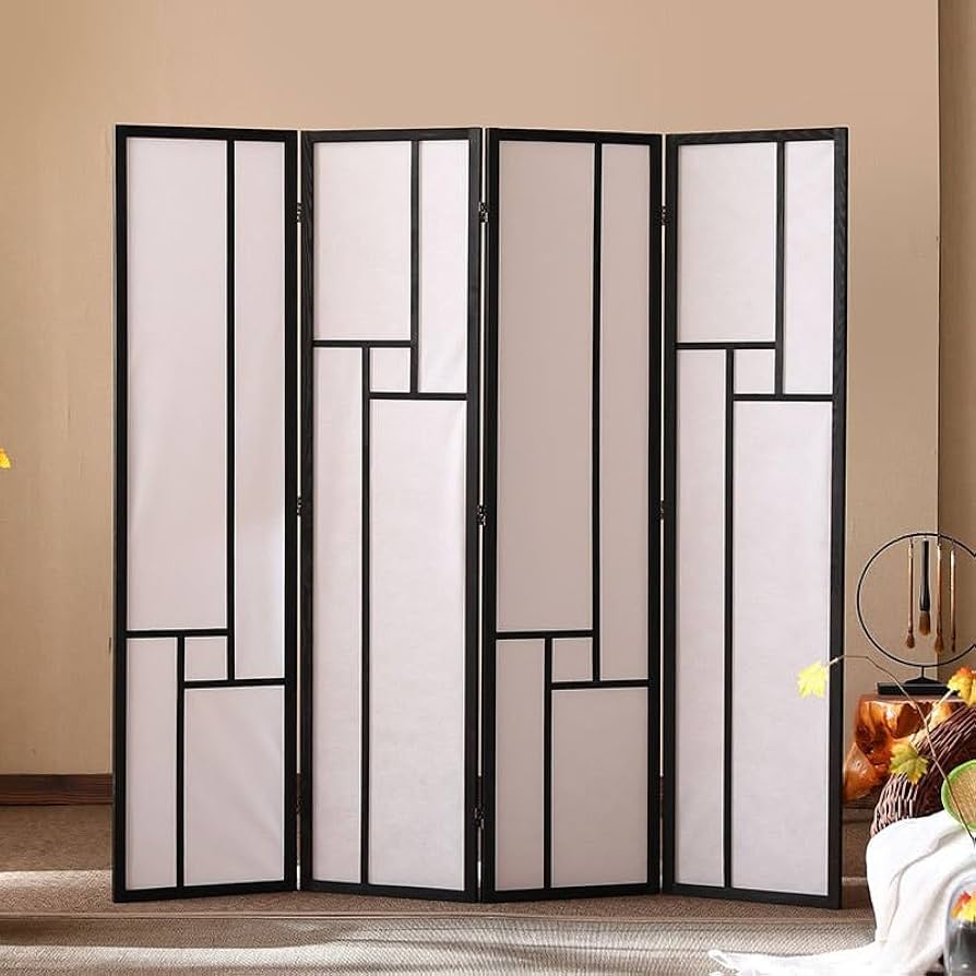 Amazon | CenxnuHa パーテーション 間仕切り 4連 屏風 和風衝立