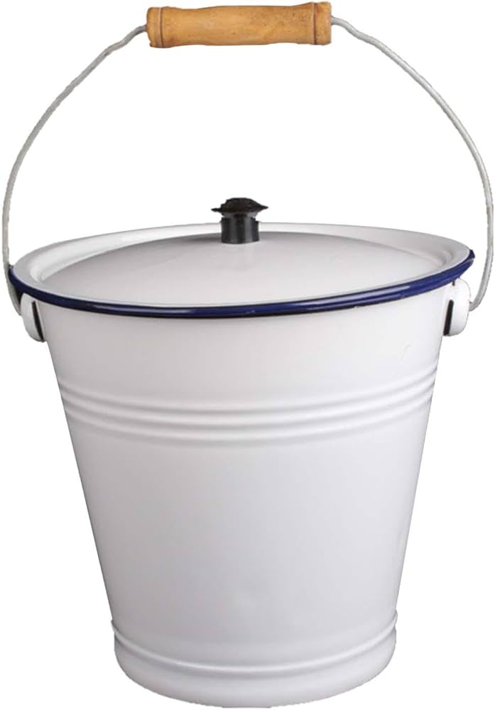 Amazon｜DeeRace ホーローバケツ フタ付きバケツ 取っ手付き ホーロー