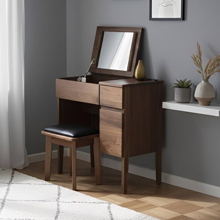 Amazon｜[開封したらすぐ使える] ドレッサー 完成品 デスク 兼用