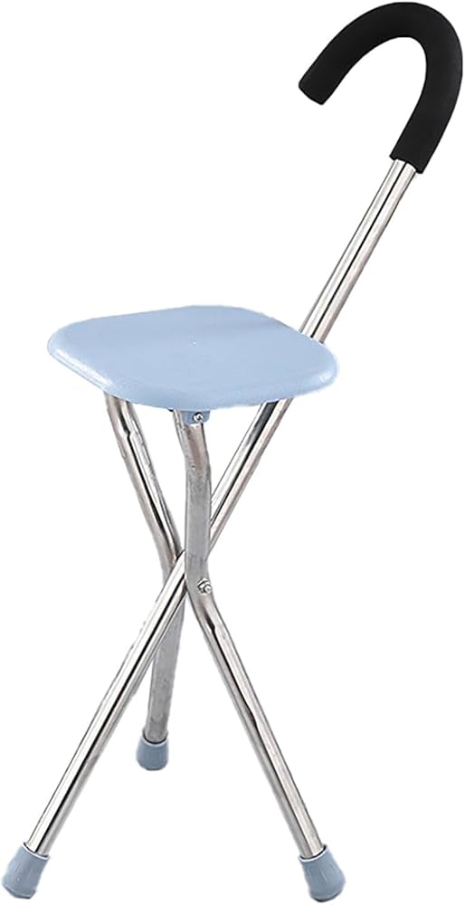 Amazon | ステッキチェア 折りたたみ式 椅子になる杖椅子付き ステッキ