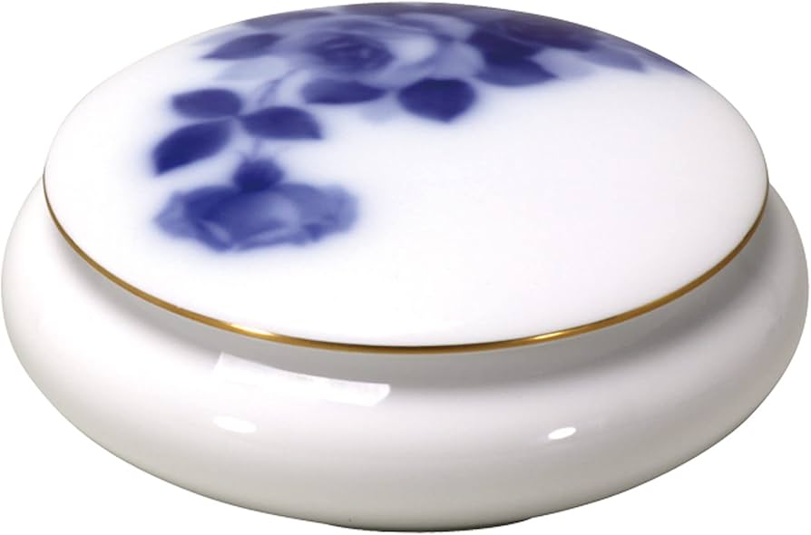 Amazon｜大倉陶園 ブルーローズ ボンボニエール 直径約10.5cm 日本製