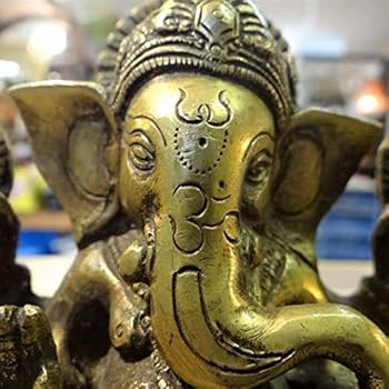 Amazon.co.jp: ガネーシャ 置物 真鍮 夢をかなえるゾウ 商売 学問 金運