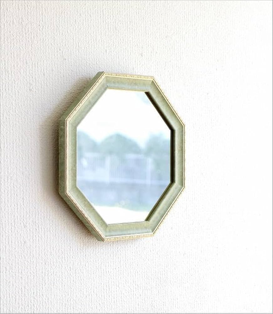 Amazon.co.jp: 八角形ミラー 八角鏡 玄関 風水 幸運 壁掛け 卓上