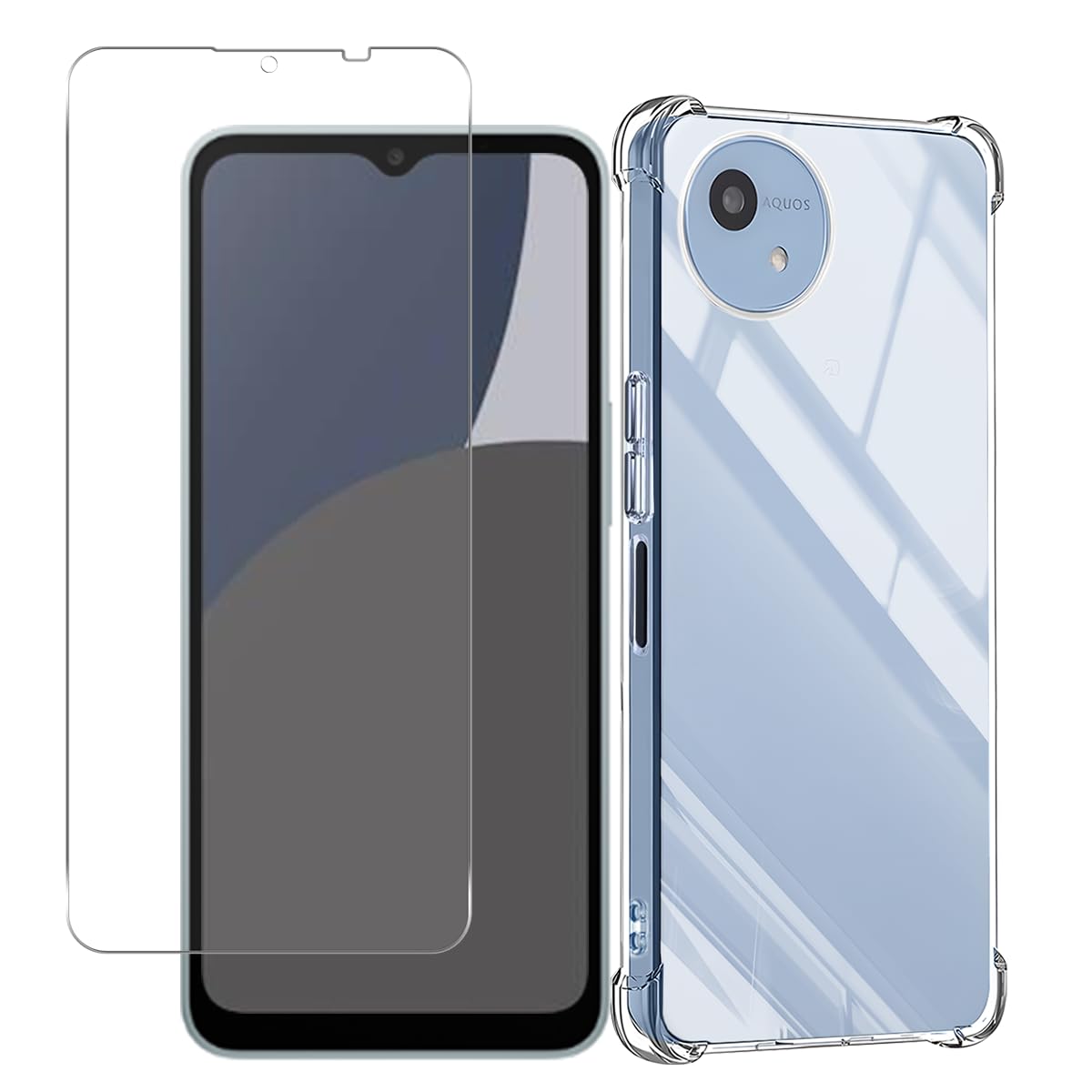 Amazon.co.jp: Wekrsu 対応 AQUOS Wish 5 ケース + ガラスフィルム