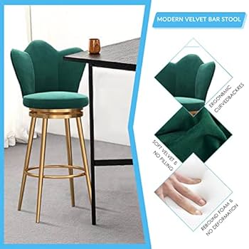 Amazon.co.jp: バースツール ベルベット布張りキッチンアイランド