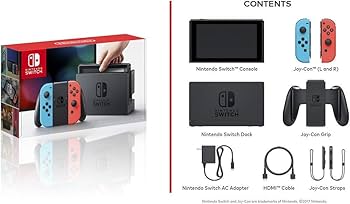 Amazon.com: Nintendo Switch 32GB Console - Neon Red/Neon Blue Joy