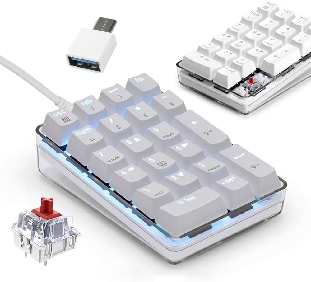 Amazon | テンキーパッド赤軸メカニカル テンキー [有線/USB Type-C両
