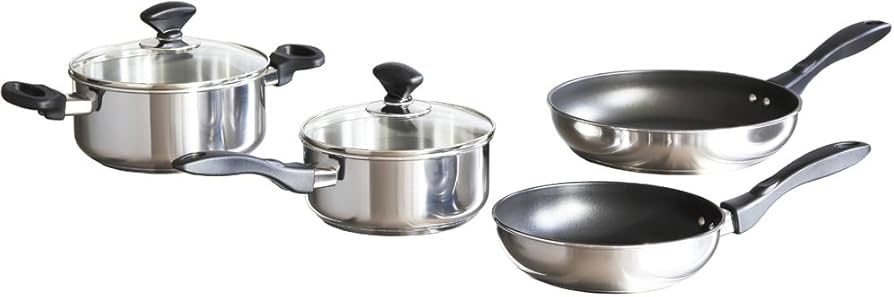 Amazon.co.jp: マイヤー 鍋 フライパンセット 「ステンレススチール 4