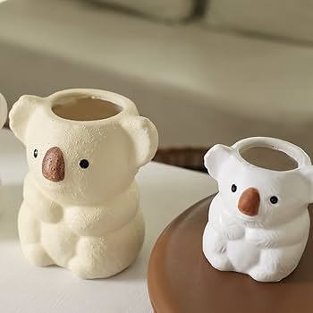 Amazon.co.jp: [dhiuebc] 2点セット コアラ F 花瓶 白 雑貨 グッズ