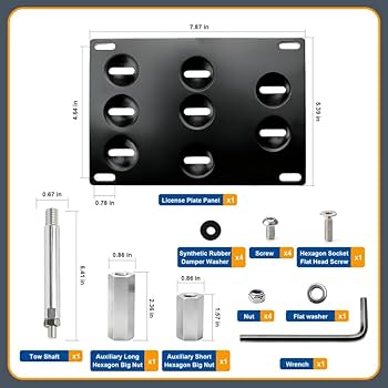 Amazon.co.jp: AXECO フロントバンパー 牽引フック ナンバープレート