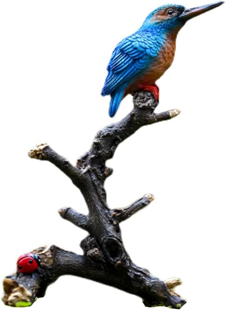 Amazon.co.jp: カワセミ 置物 枝の上の鳥 ガーデンオーナメント 鳥の