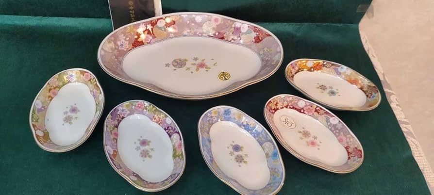 Amazon | 保管品 前畑陶器 中村勘三郎 取り皿6点揃い 香蘭社 深川製磁