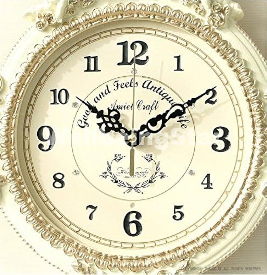 Amazon.co.jp: 電波掛け時計 ゴールデンエンジェルラウンド振り子時計W