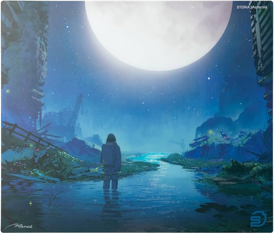 Amazon.co.jp: STORIA ゲーミングマウスパッド ガラス Flux Asteroid