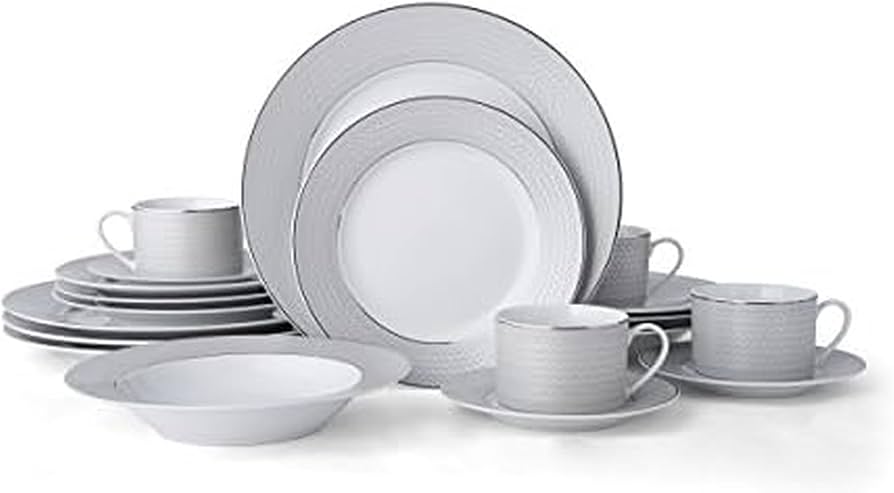 Amazon.com | Mikasa Dinnerware Set, Grey: Dinnerware Sets
