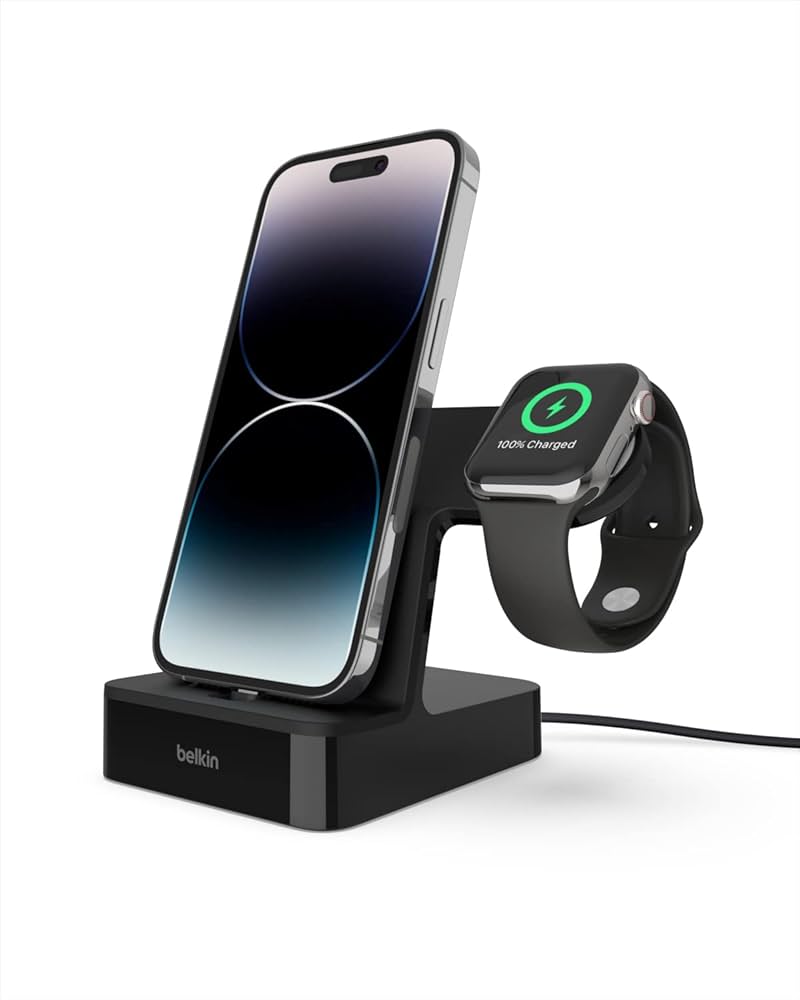 Amazon.com: Belkin Magnetic 2-in-1 Lightning Charging Dock for