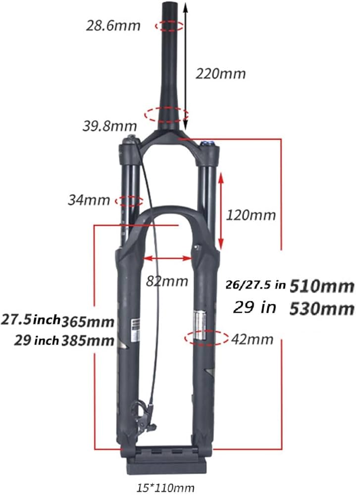 Amazon.co.jp: 26/27.5/29 インチ マウンテンバイク エアサス フォーク