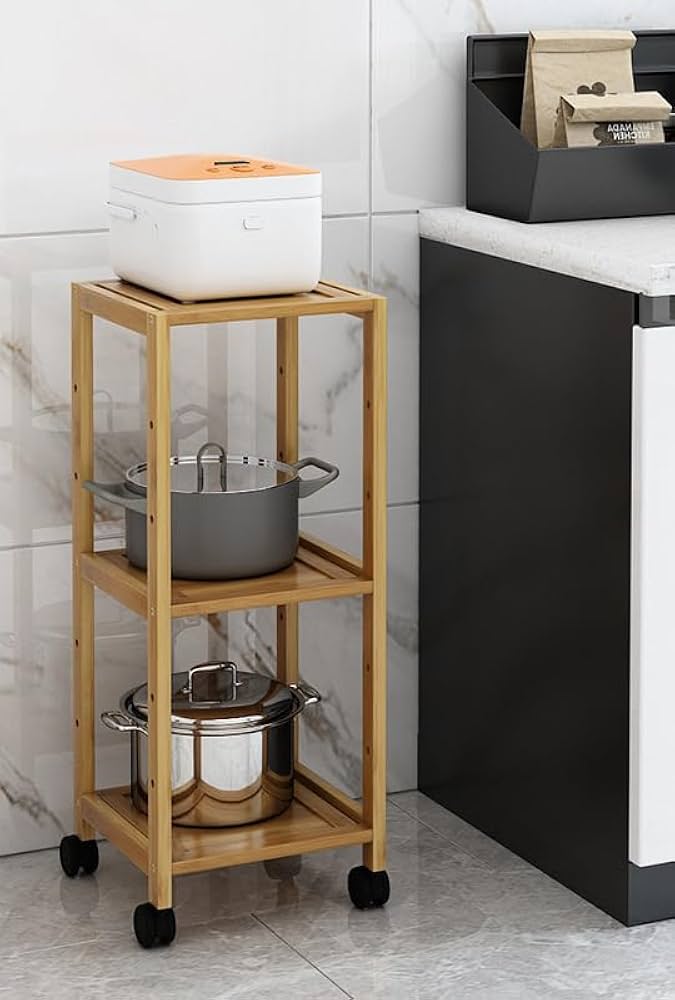 Amazon｜[SAQIANRE］ キッチンラック キッチン棚 スリム 収納 ラック