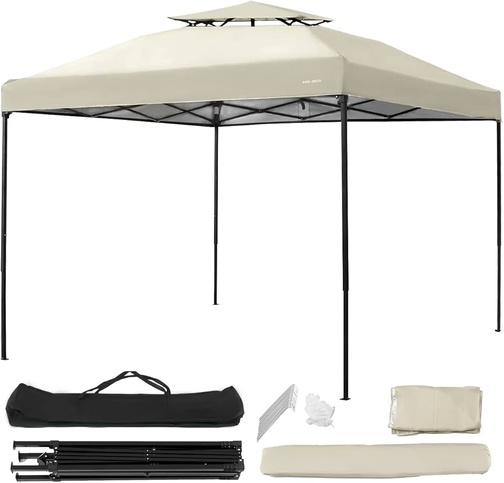 Amazon | モダンデコ タープテント 2.5m×2.5m ワンタッチ テント uv