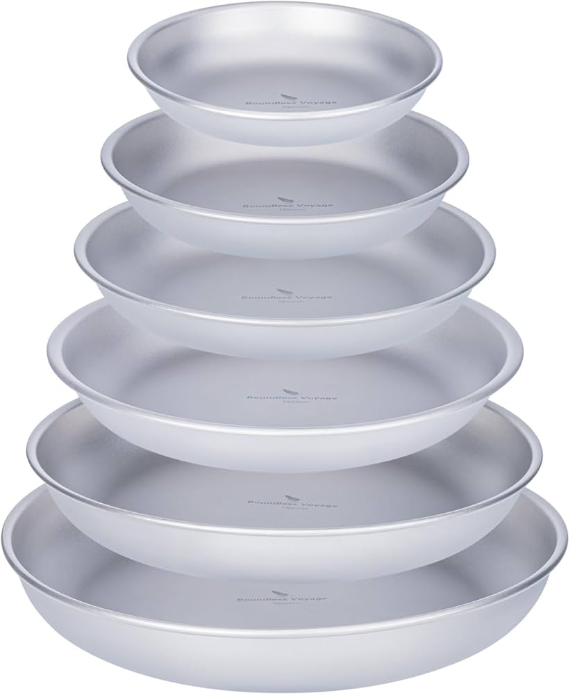 Amazon.co.jp: Boundless Voyage チタンプレート キャンプ皿 食器 割れ