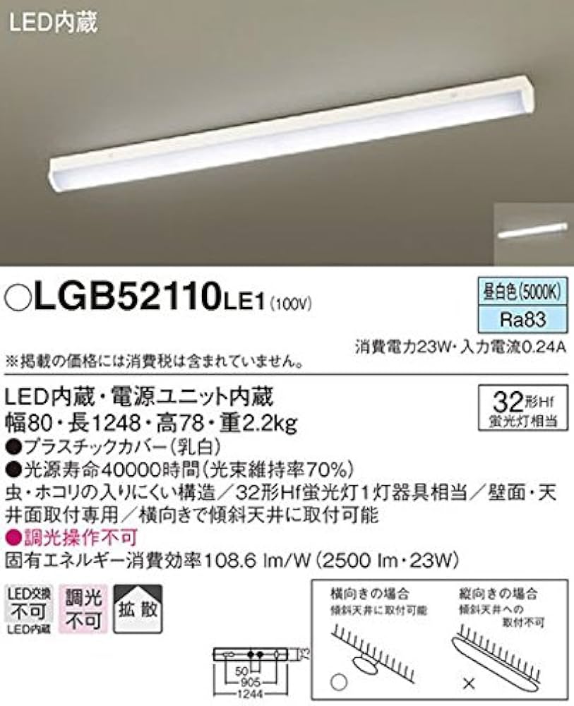 Amazon.co.jp: パナソニック(Panasonic) LED ベースライト 天井壁直付