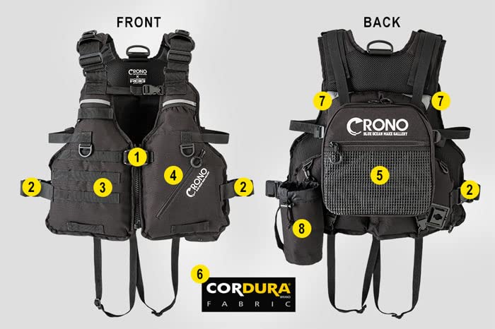 Amazon | クロノ(CRONO) CRONO エギングベスト ブラック CEV01
