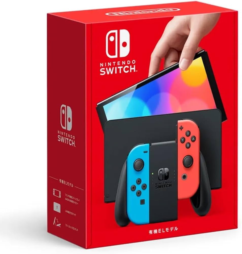 Nintendo Switch Console - OLED Model with Neon Blue and Red Joy