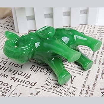 Amazon.co.jp: Acxico 1個 翡翠 緑 風水 富 幸運 象 像 置物 家の装飾