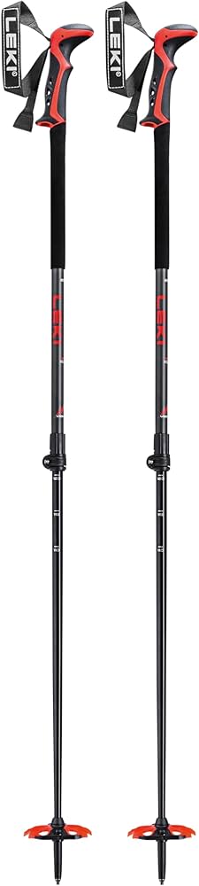 LEKI Haute Route - Bastoncini da sci, 110-150 cm, colore: Rosso