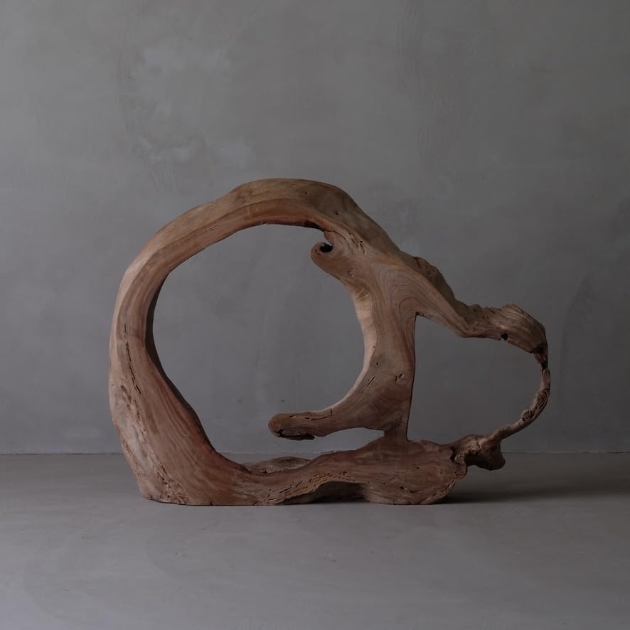 木 チェーン 置物 アート オブジェ 彫刻 木彫り アンティーク 古道具