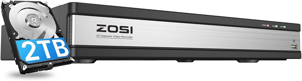 Amazon.co.jp: ZOSI 16CH 1080P 防犯レコーダー hdd2tb 防犯カメラ対応