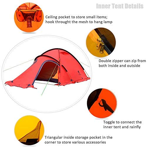 Amazon | GEERTOP 山岳テント 登山 雪場 冬用 4シーズン用 1-2人用