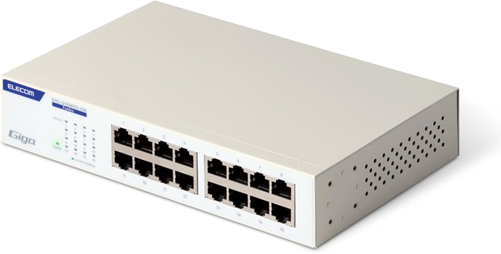 Amazon | エレコム スイッチングハブ ギガビット 16ポート 電源内蔵