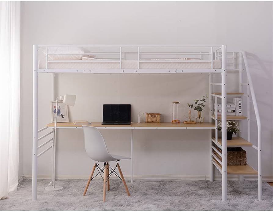 Amazon｜Chic ZONE ロフトベッド 階段付き ハイタイプ デスク付き