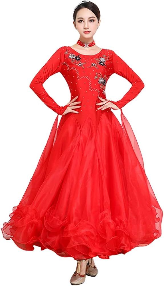 Amazon.co.jp: [RIKOUZY] 社交ダンスドレス ひらひらフロート 社交