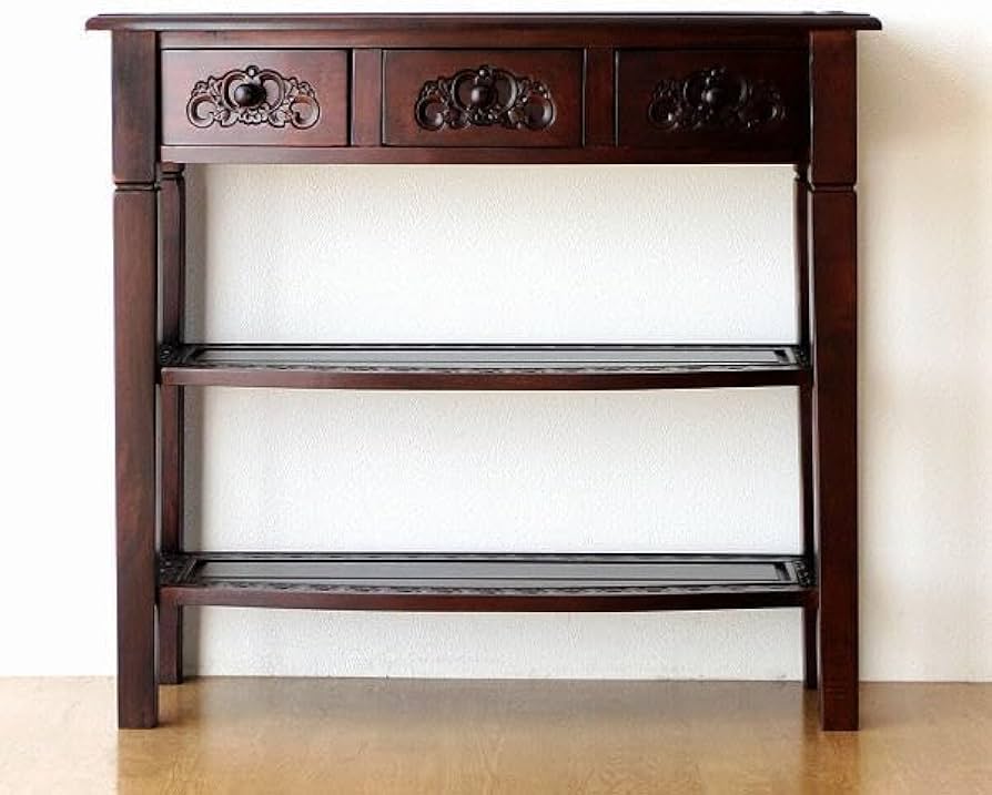 アンティーク】木製 パイン材 電話台 サイドチェスト 収納棚 古家具 古