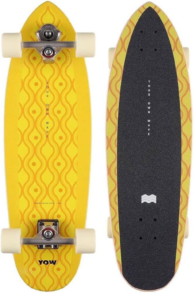 YOW イエロー 波模様 サーフスケート YOW イエロー 波模様 サーフ