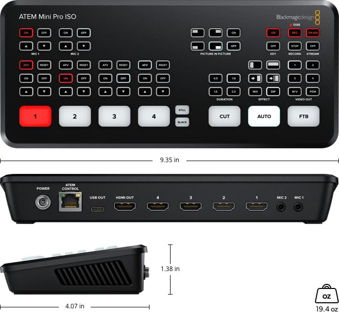 Amazon.com : Blackmagic Design Atem Mini Pro ISO (SWATEMMINIBPRISO