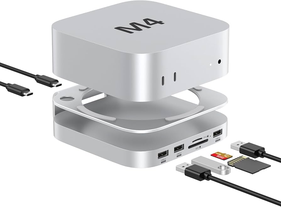Amazon.com: Akyyajaure Mac mini Hub: 9 in 1 Aluminum Stand & Dock