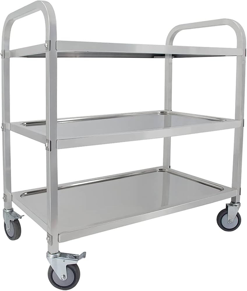Amazon.co.jp: ステンレス ワゴン 配膳カート、キッチン 作業台、 3段