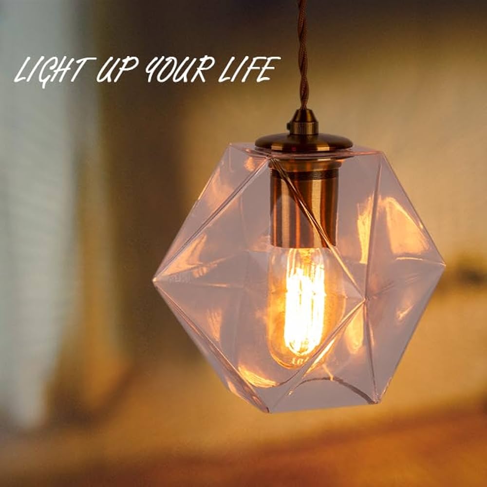Amazon.co.jp : Cerdeco ガラス製六角形シェード 趣のあるフォルム