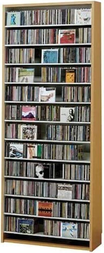 Amazon.co.jp: オークス CDストッカー【CD約924枚収納】ナチュラル