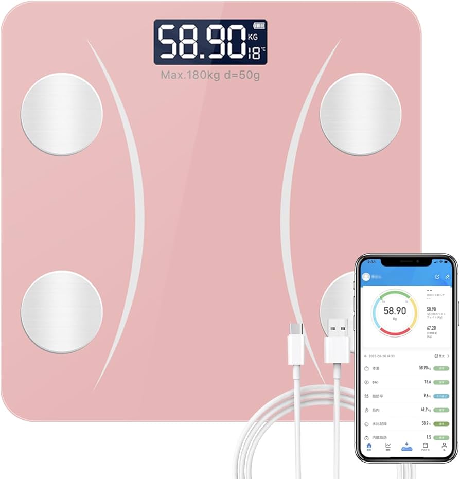Amazon.co.jp : 体重計 体脂肪計 Bluetooth 体組成計 2024最新 高精度