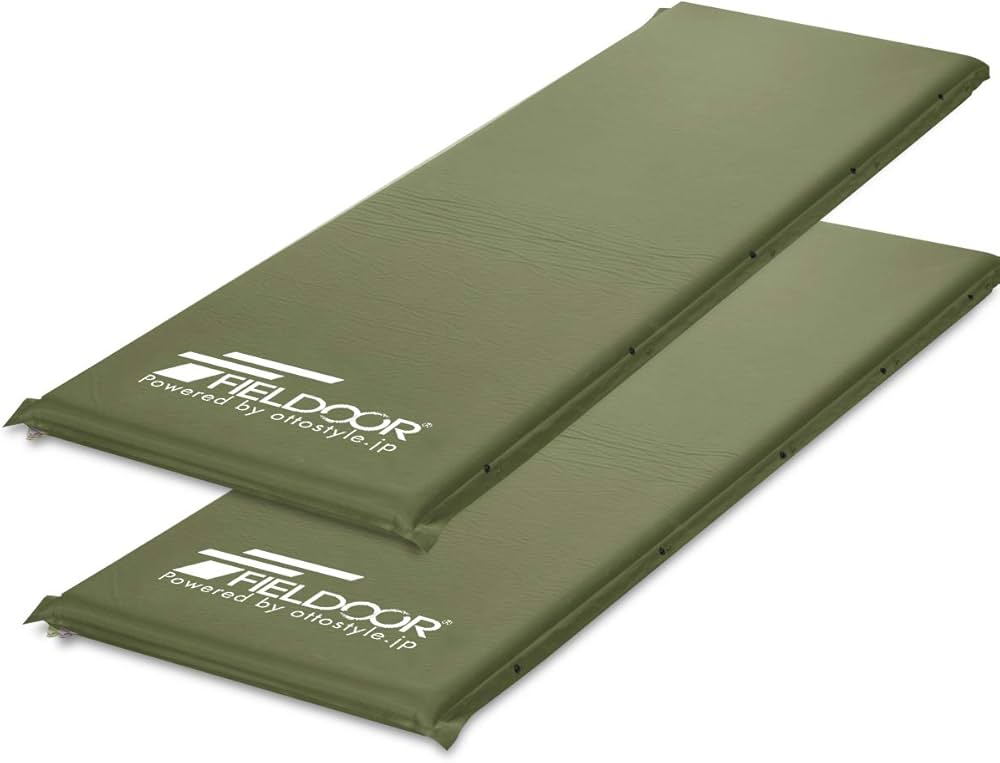 Amazon | FIELDOOR 車中泊マット 5cm厚 【Sサイズ/カーキ】 2個セット