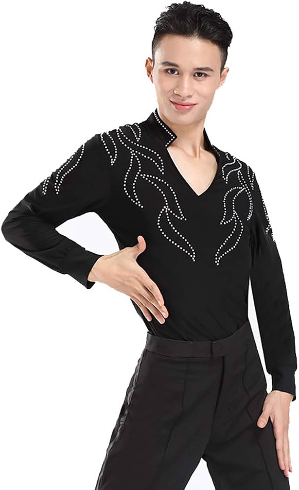 Amazon.co.jp: 社交ダンス トップス メンズラテンシャツ 社交ダンス
