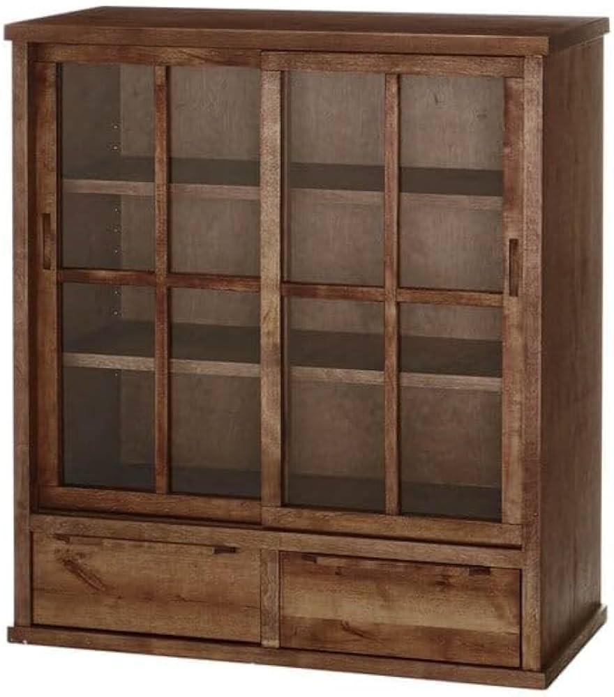 Amazon｜[ベルメゾン] 食器棚 引戸 キャビネット あたらしくて懐かしい