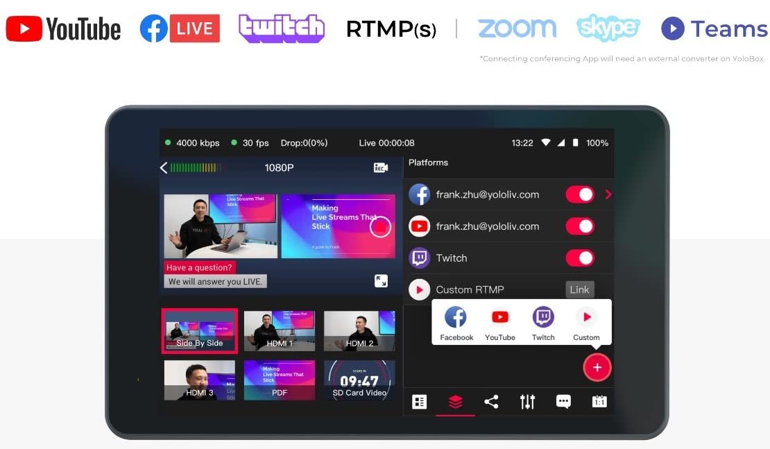 Amazon | YOLOLIV YoloBox Pro ライブストリーミングエンコーダー