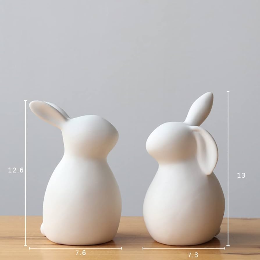 美品】ウサギ 兎 白兎 陶器 置物 インテリア 工芸品 美術品 A1683