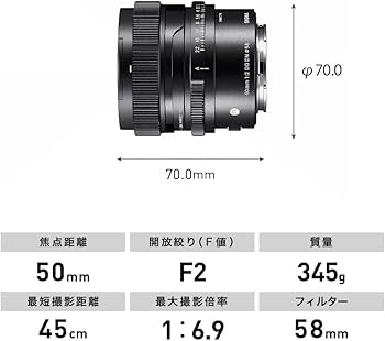 Amazon.co.jp: シグマ(Sigma) レンズ 50mm F2 DG DN Sony ソニー E
