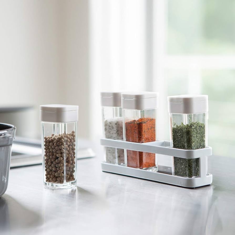 Amazon｜山崎実業 塩 コショウ 入れ 調味料スタンド スパイスホルダー